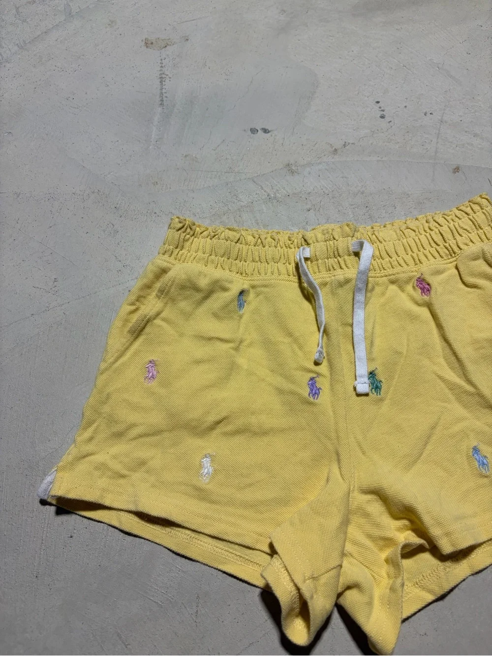 Polo Ralph Lauren Yellow Embroidered Polo Logo Shorts large 12-14